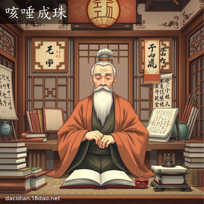 咳唾成珠 - 国语大辞典配图