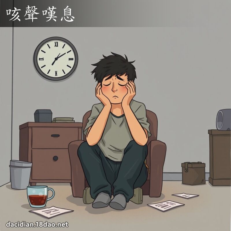 咳声嘆息 - 国语大辞典配图