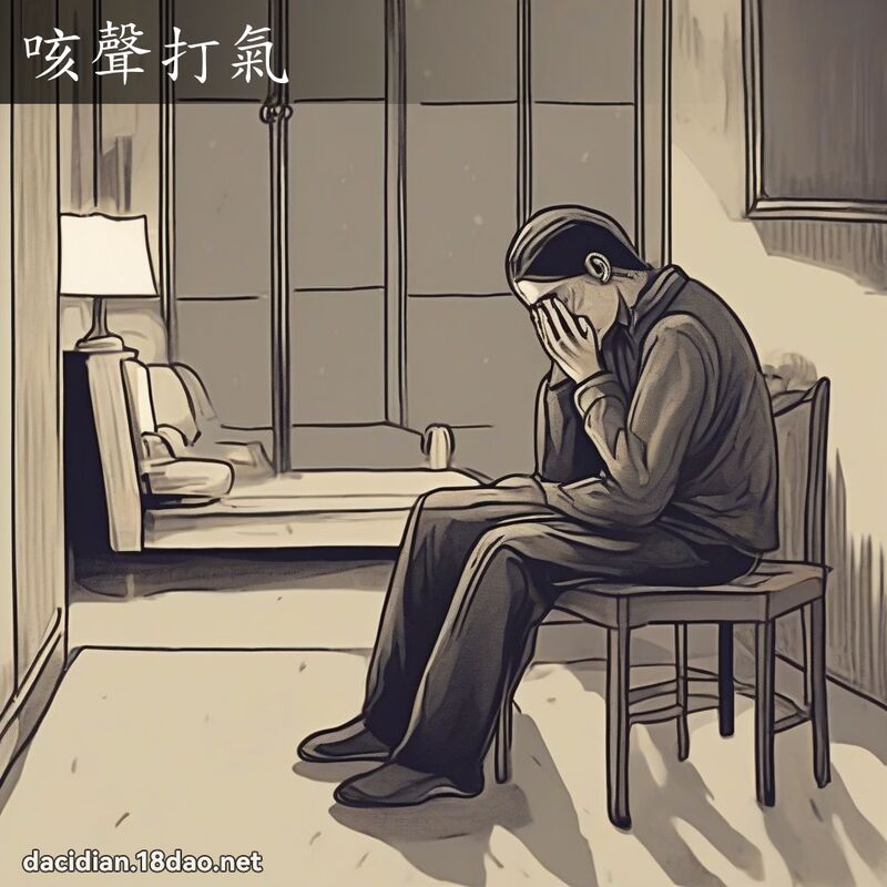 咳聲打氣 - 國語大辭典配圖