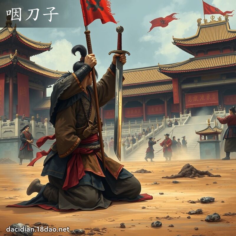 咽刀子 - 国语大辞典配图