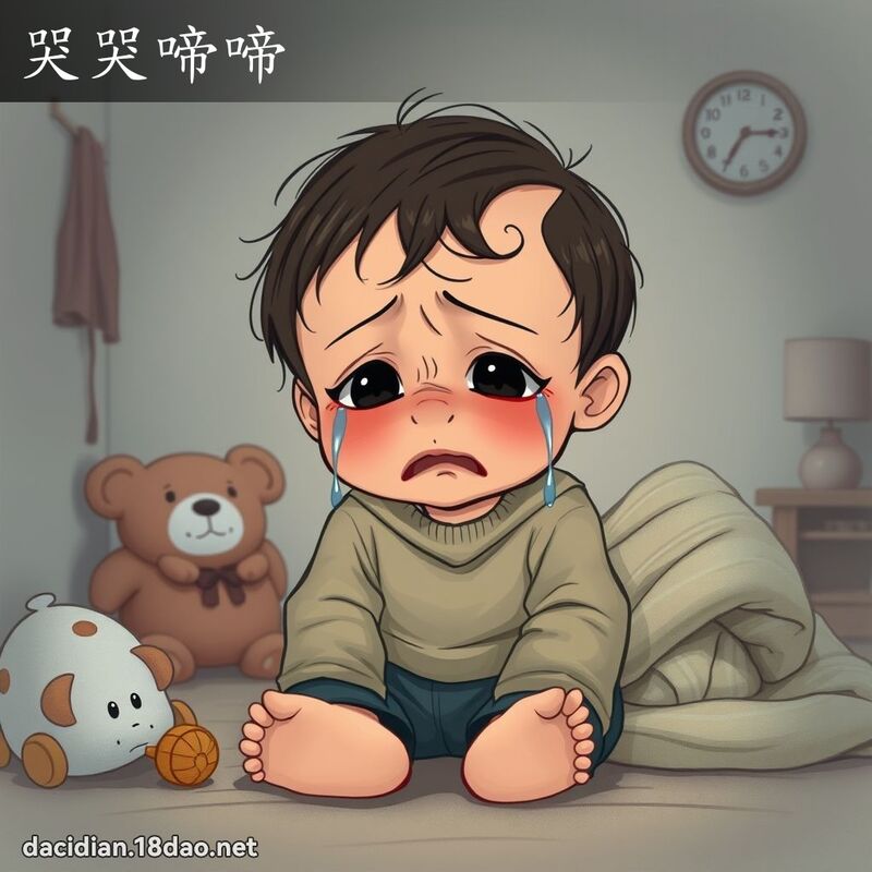 哭哭啼啼 - 國語大辭典配圖