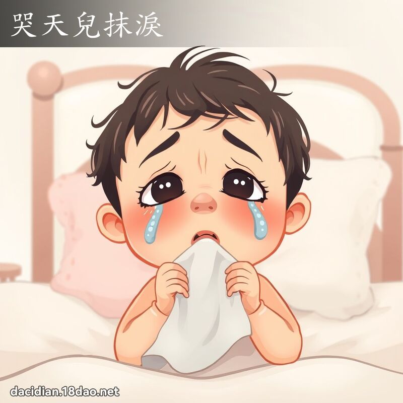 哭天儿抹泪 - 国语大辞典配图