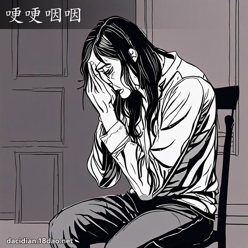 哽哽咽咽 - 國語大辭典配圖