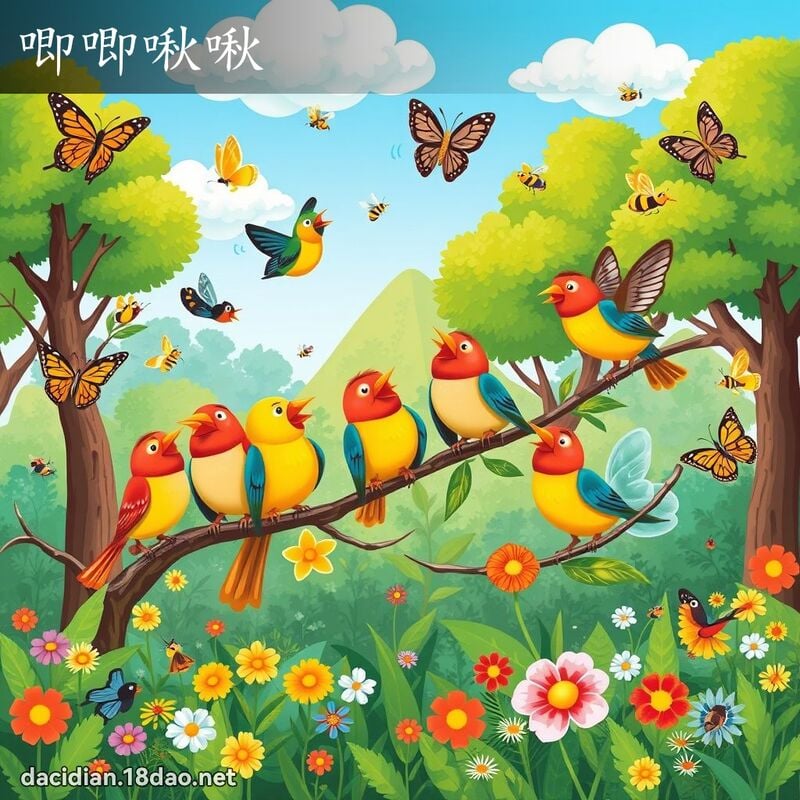 唧唧啾啾 - 國語大辭典配圖
