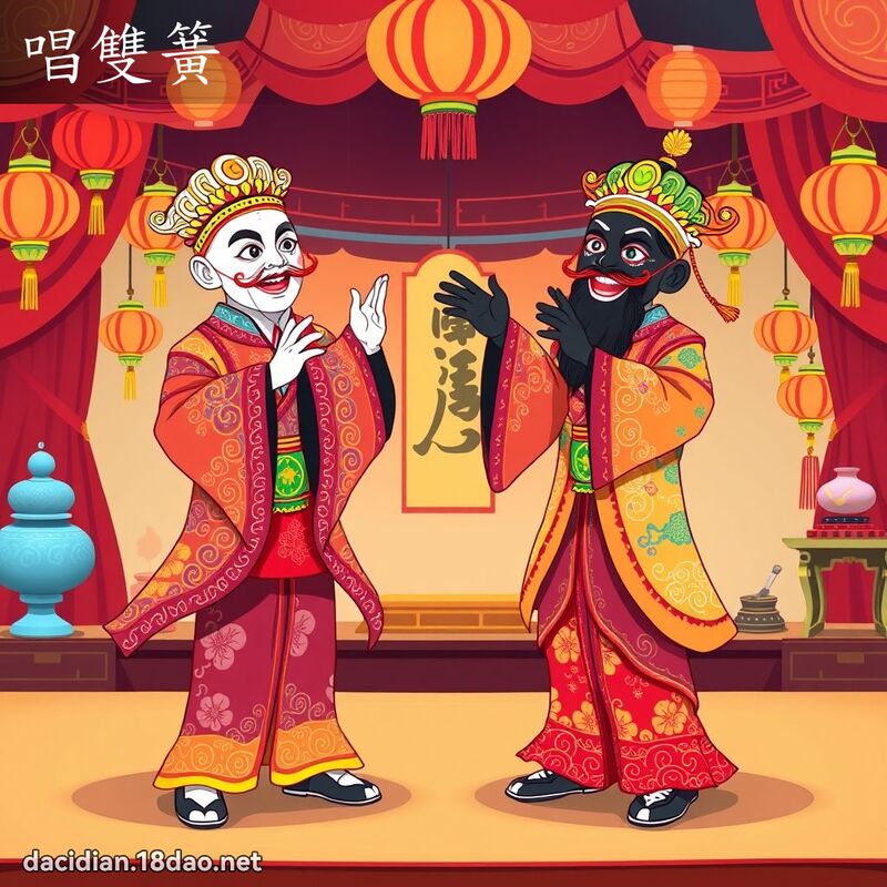 唱雙簧 - 國語大辭典配圖