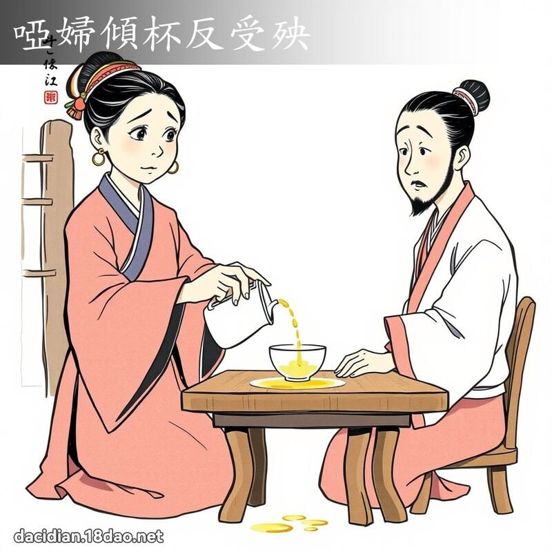 哑妇倾杯反受殃 - 国语大辞典配图