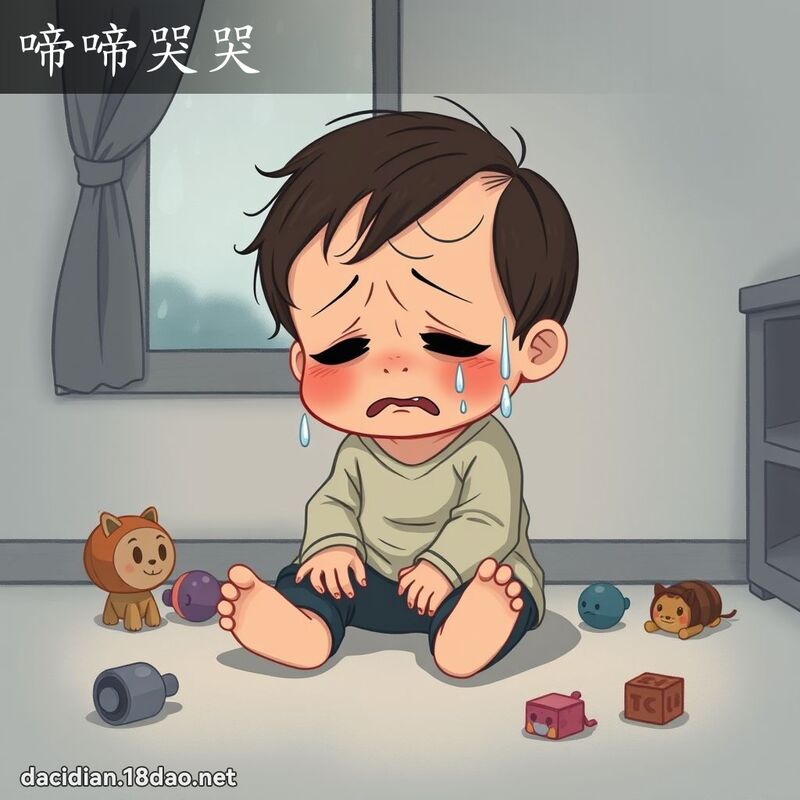 啼啼哭哭 - 国语大辞典配图