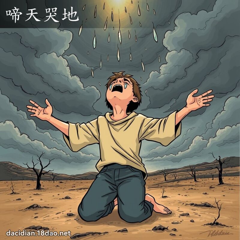 啼天哭地 - 國語大辭典配圖
