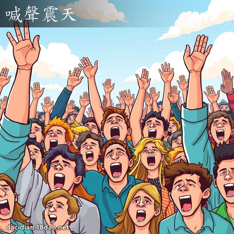喊聲震天 - 國語大辭典配圖