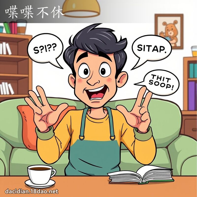 喋喋不休 - 国语大辞典配图