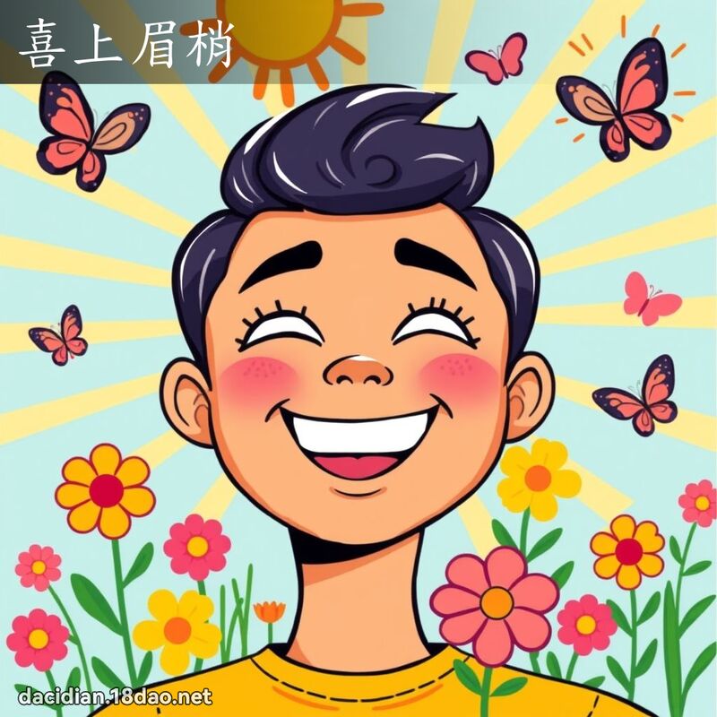 喜上眉梢 - 國語大辭典配圖