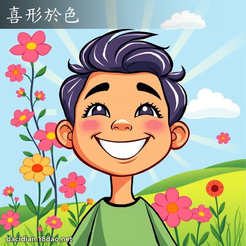 喜形於色 - 国语大辞典配图
