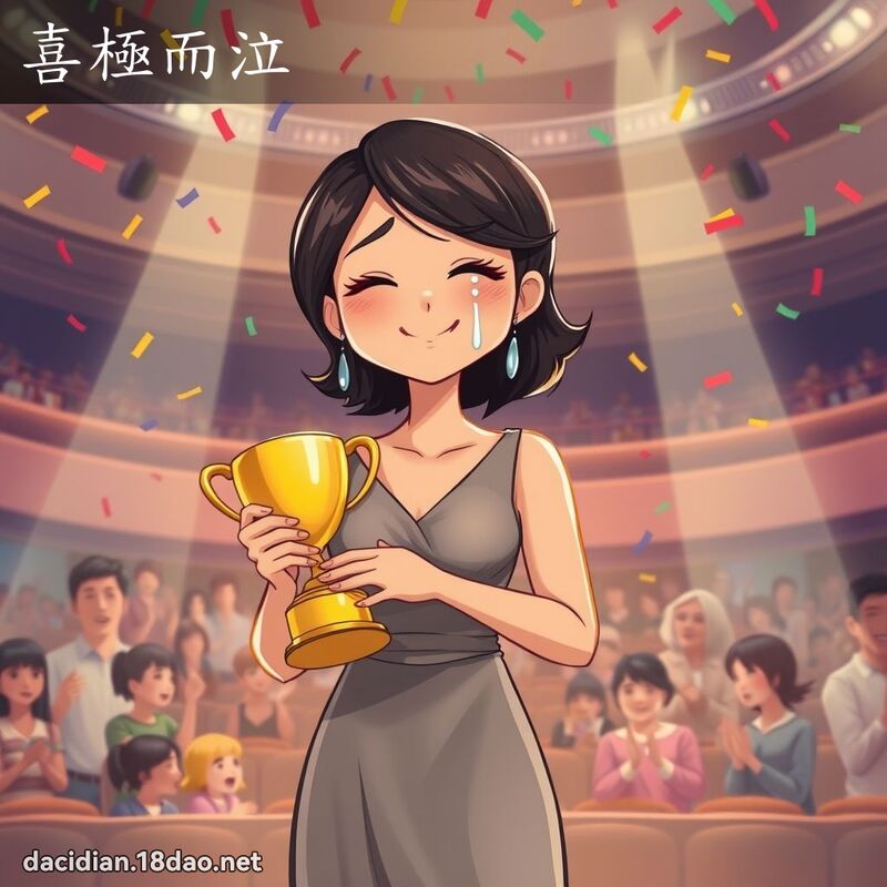 喜极而泣 - 国语大辞典配图