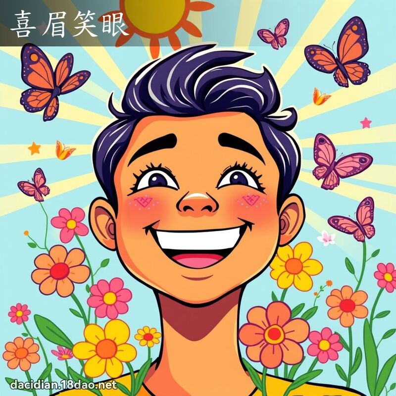 喜眉笑眼 - 国语大辞典配图