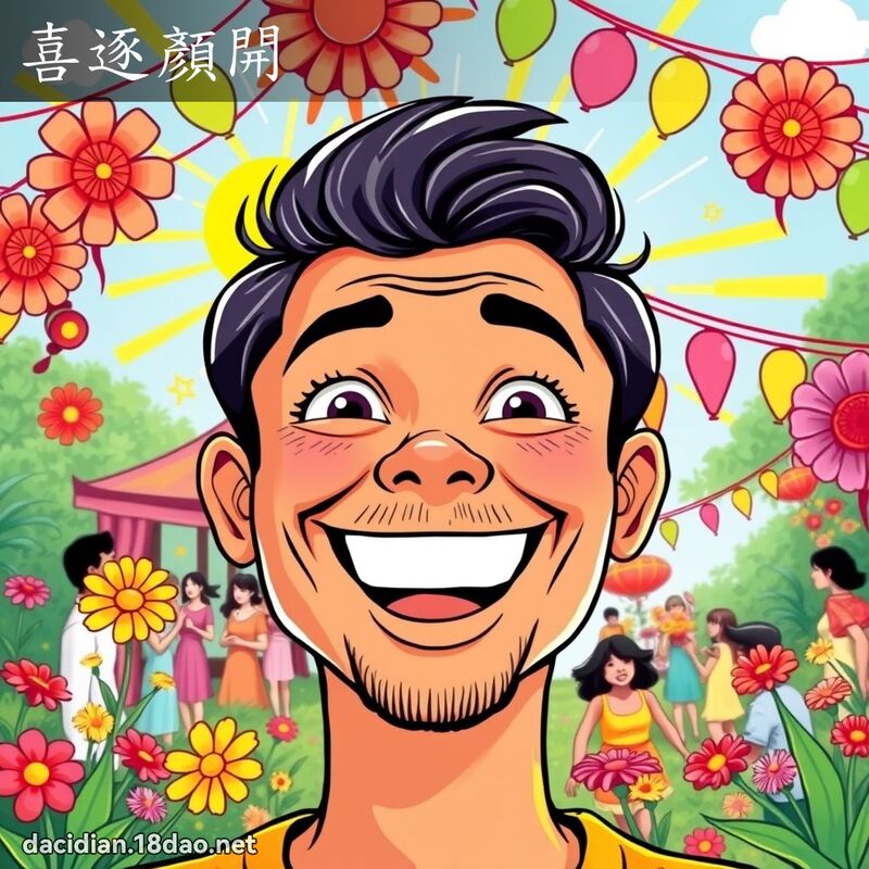 喜逐顏開 - 國語大辭典配圖