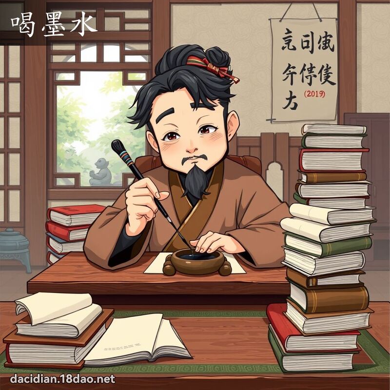喝墨水 - 國語大辭典配圖