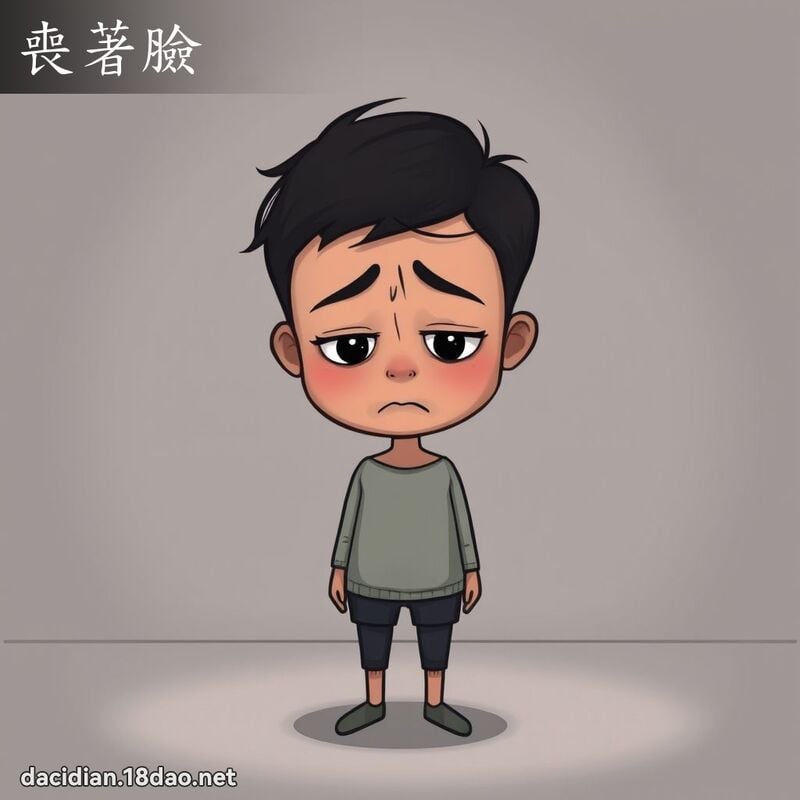 喪著臉 - 國語大辭典配圖