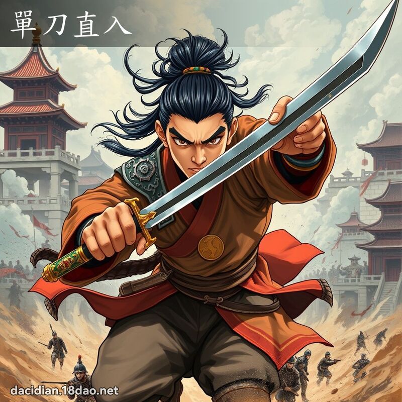 單刀直入 - 國語大辭典配圖