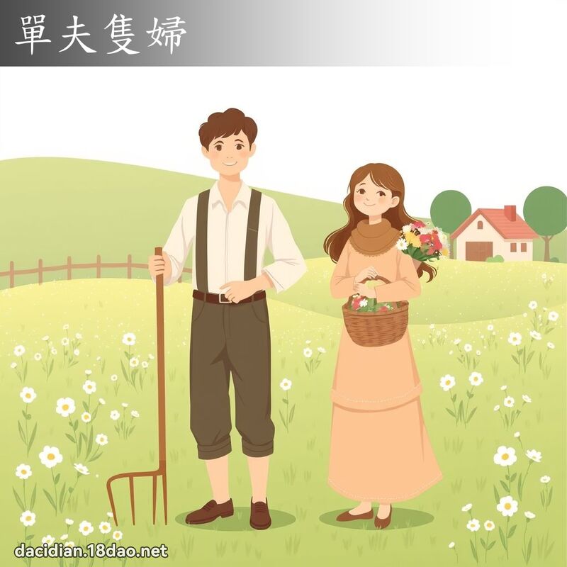 單夫隻婦 - 國語大辭典配圖