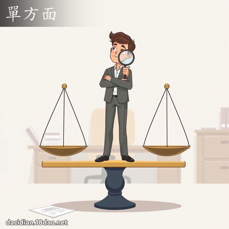 單方面 - 國語大辭典配圖