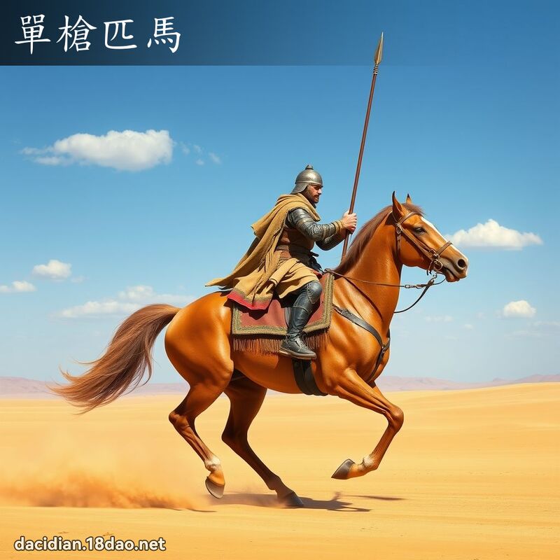 單槍匹馬 - 國語大辭典配圖