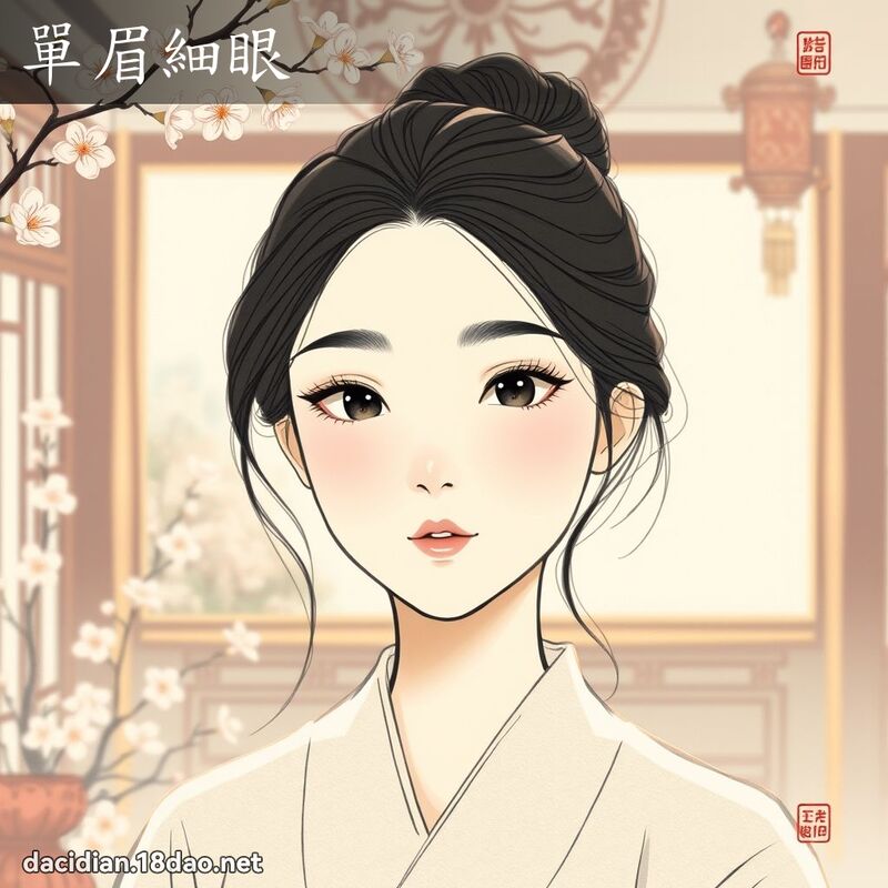 單眉細眼 - 國語大辭典配圖