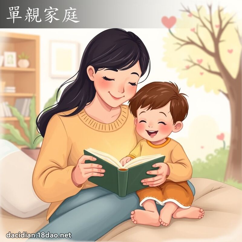 單親家庭 - 國語大辭典配圖