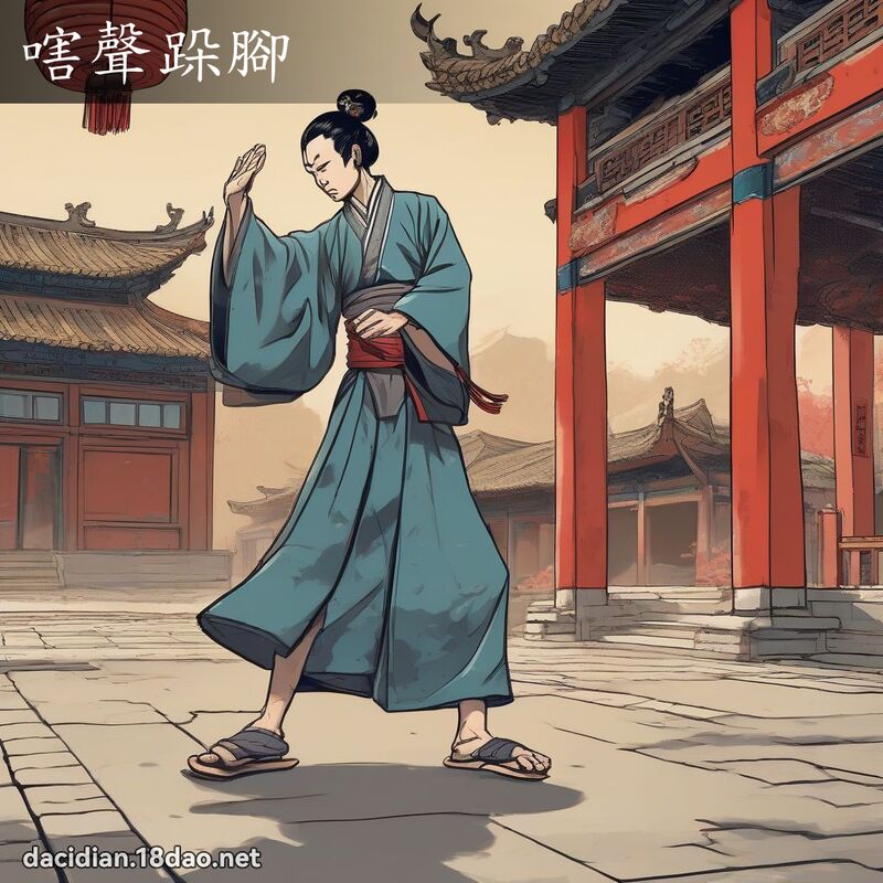 嗐声跺脚 - 国语大辞典配图