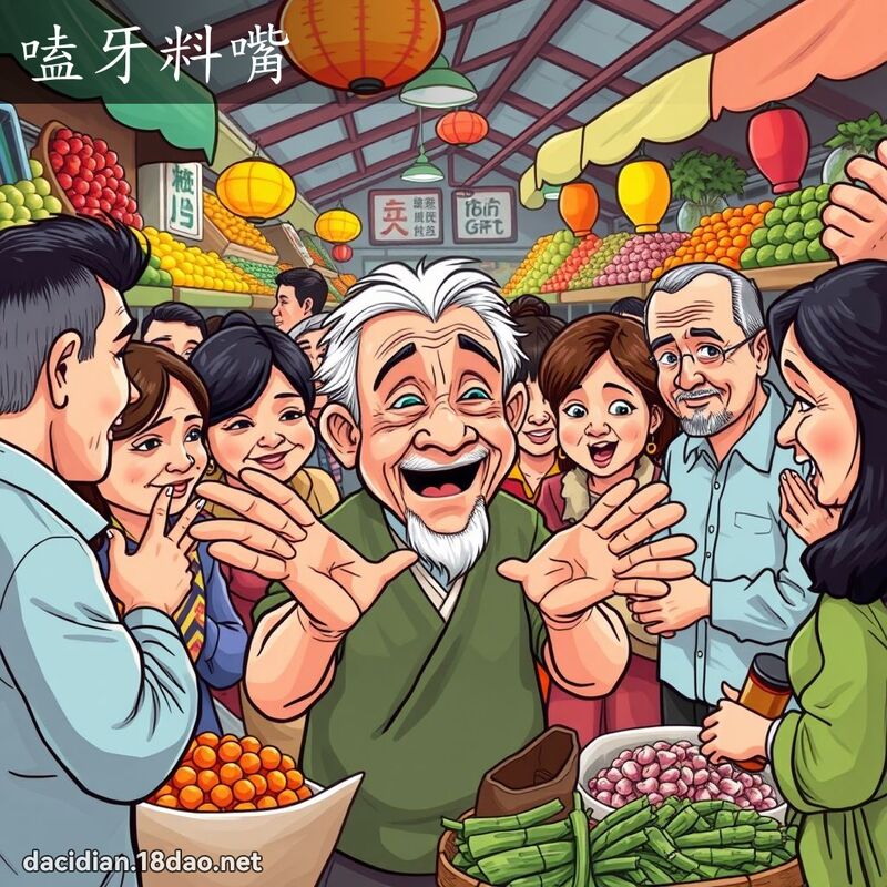 嗑牙料嘴 - 國語大辭典配圖