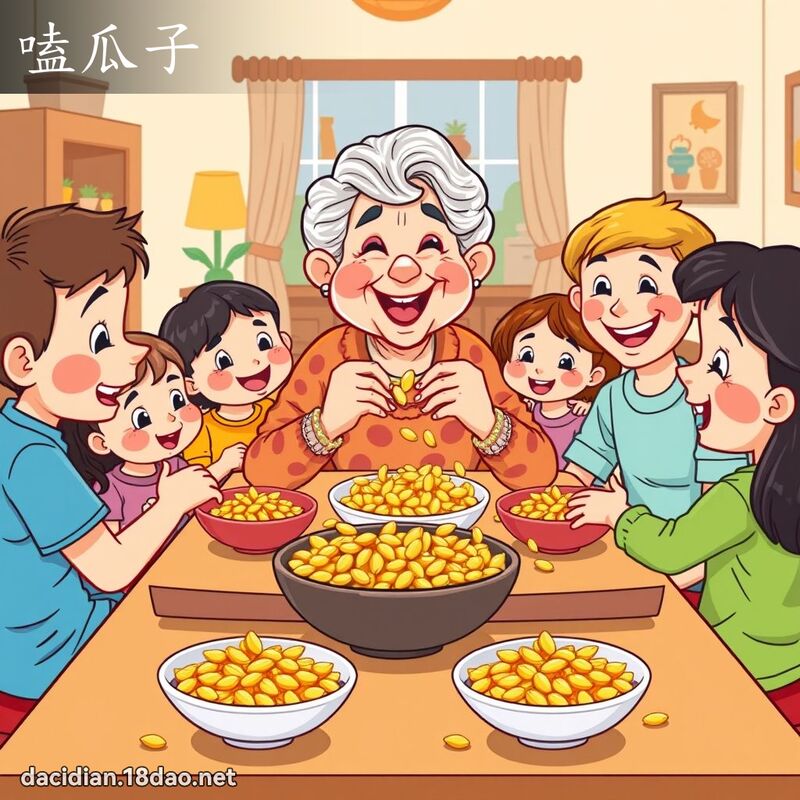嗑瓜子 - 国语大辞典配图