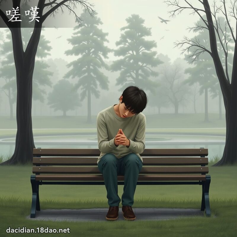 嗟嘆 - 國語大辭典配圖