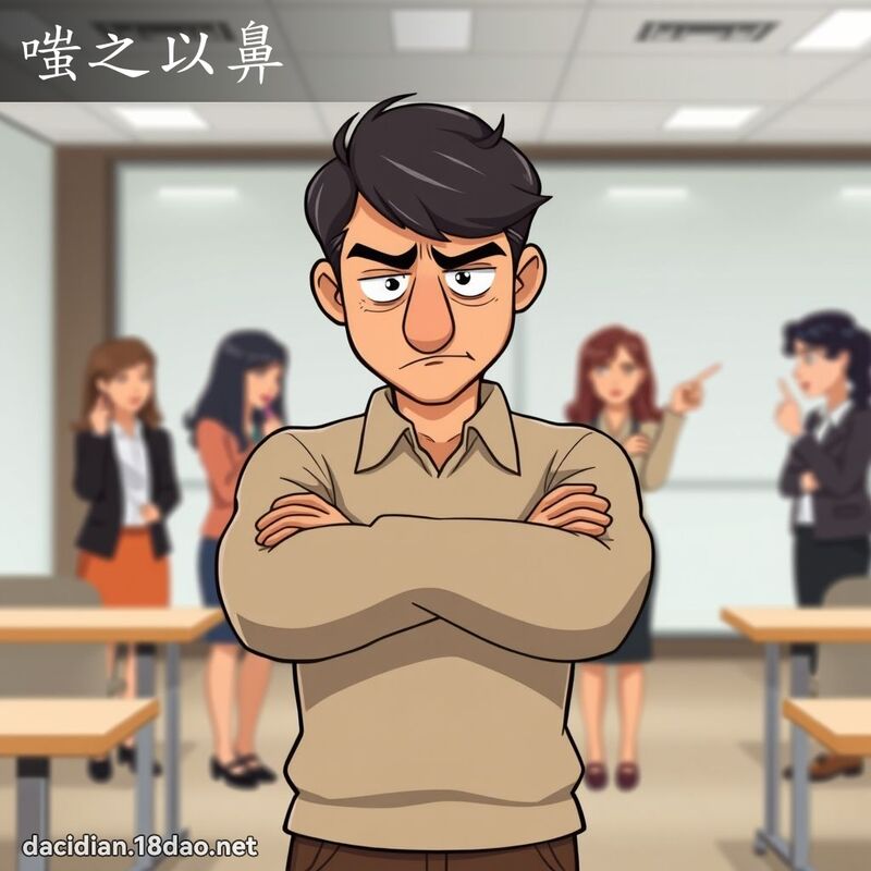 嗤之以鼻 - 国语大辞典配图