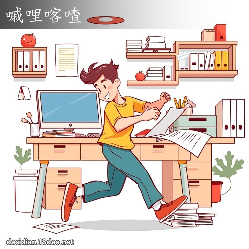嘁哩喀喳 - 国语大辞典配图