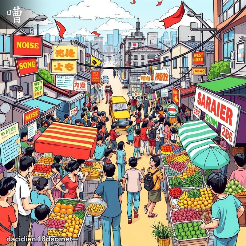 嘈 - 國語大辭典配圖
