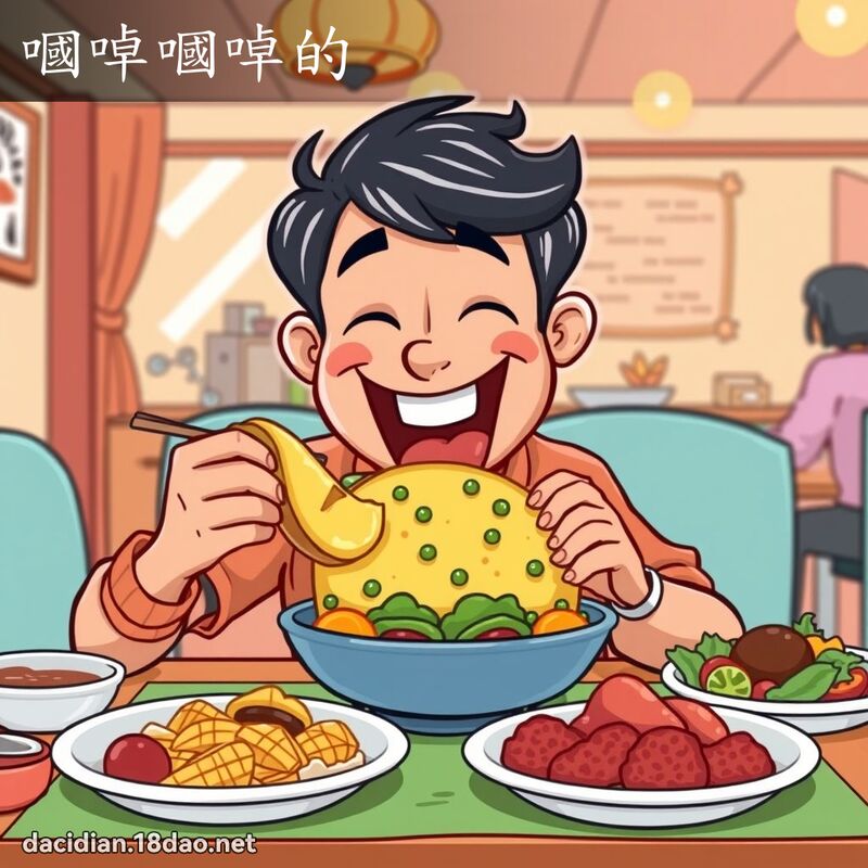 嘓啅嘓啅的 - 國語大辭典配圖
