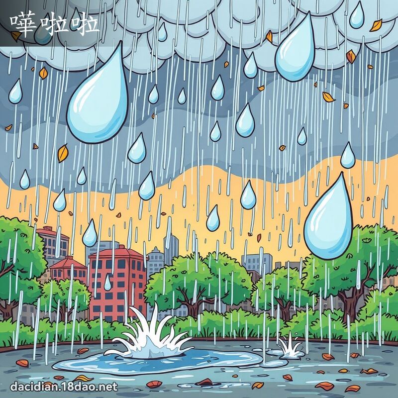 哗啦啦 - 国语大辞典配图