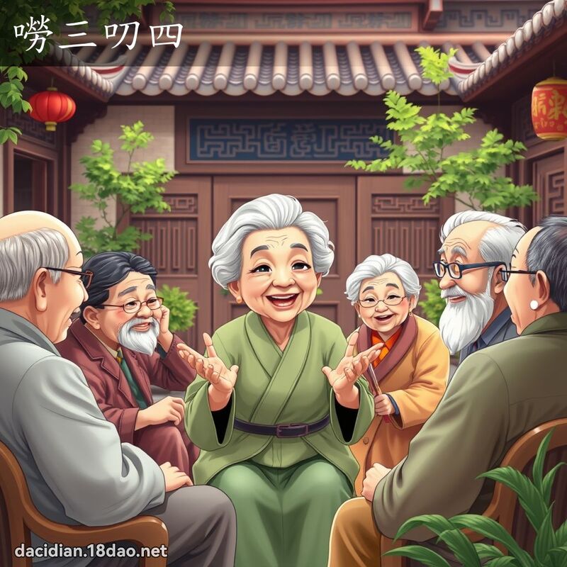 嘮三叨四 - 国语大辞典配图
