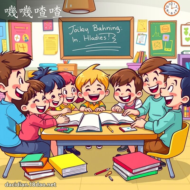 嘰嘰喳喳 - 國語大辭典配圖