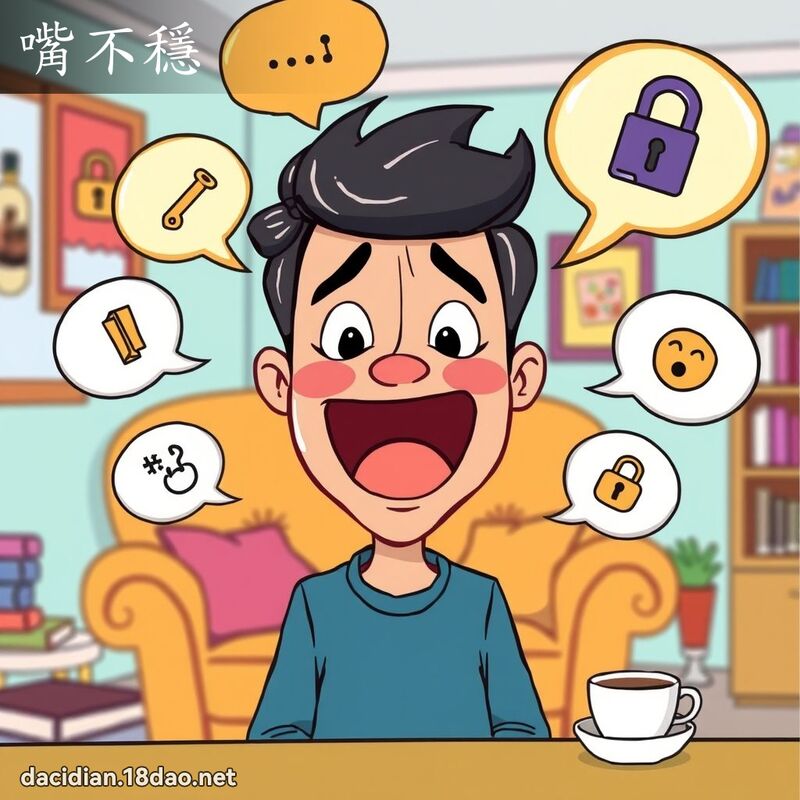 嘴不稳 - 国语大辞典配图