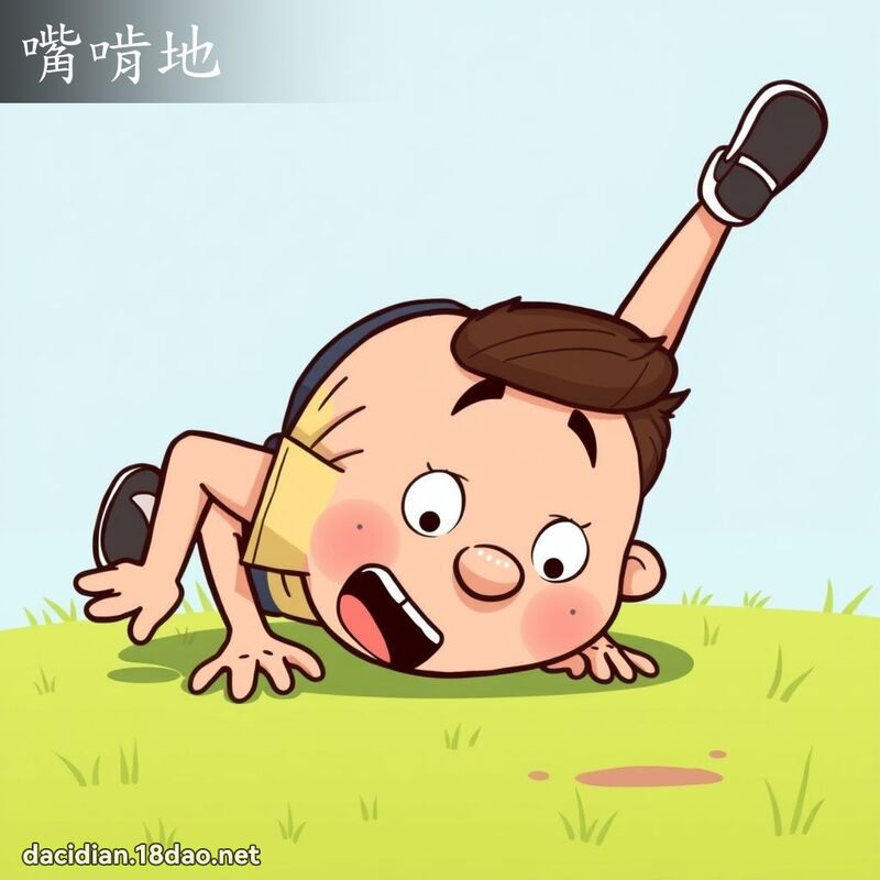 嘴啃地 - 国语大辞典配图
