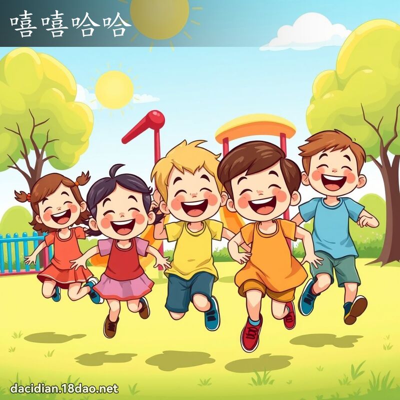 嘻嘻哈哈 - 國語大辭典配圖