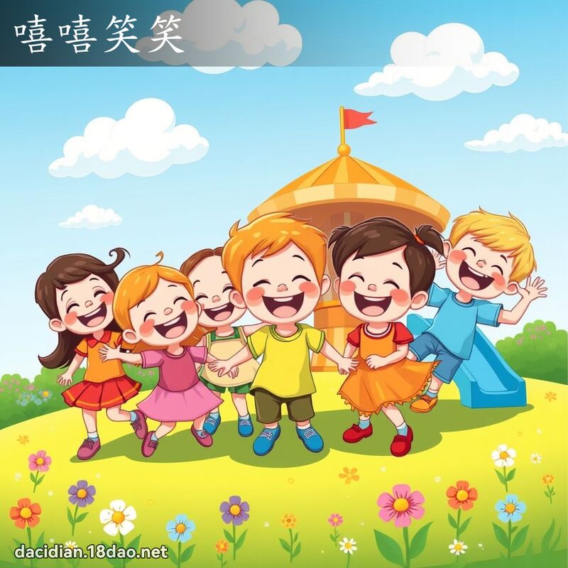嘻嘻笑笑 - 国语大辞典配图