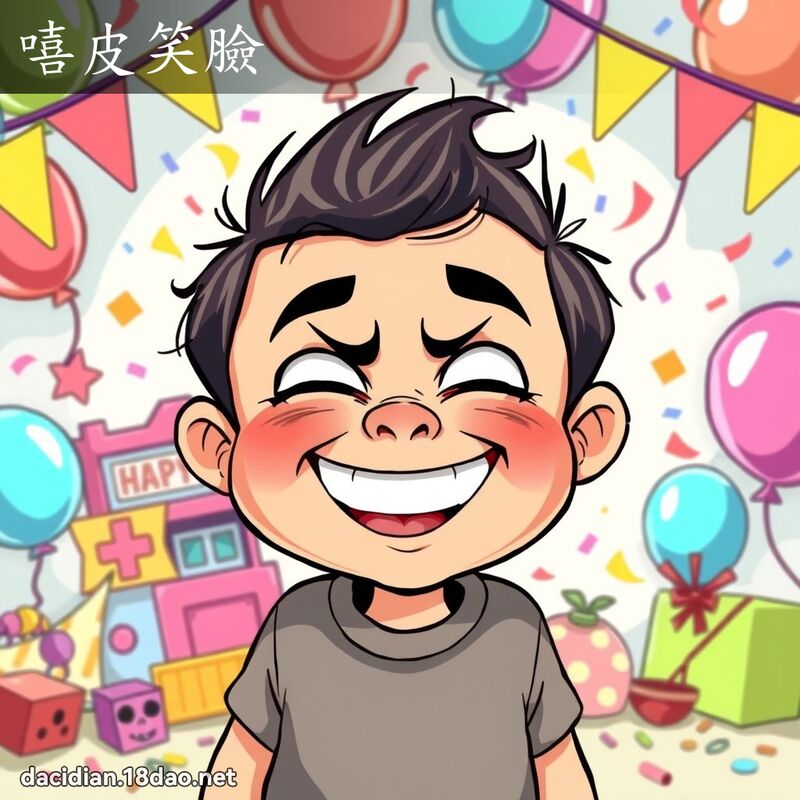 嘻皮笑臉 - 國語大辭典配圖