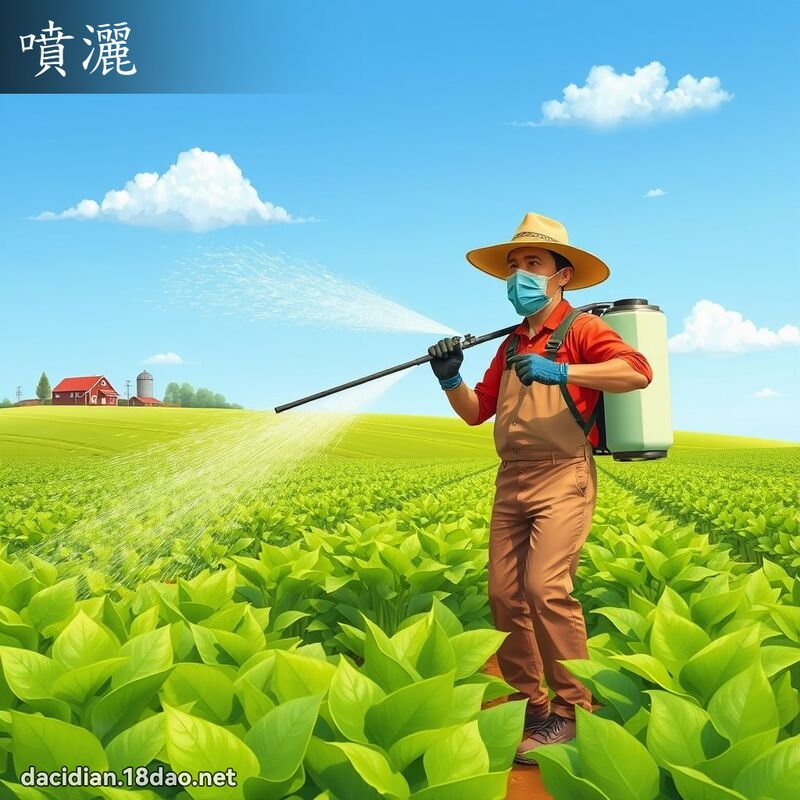 喷洒 - 国语大辞典配图