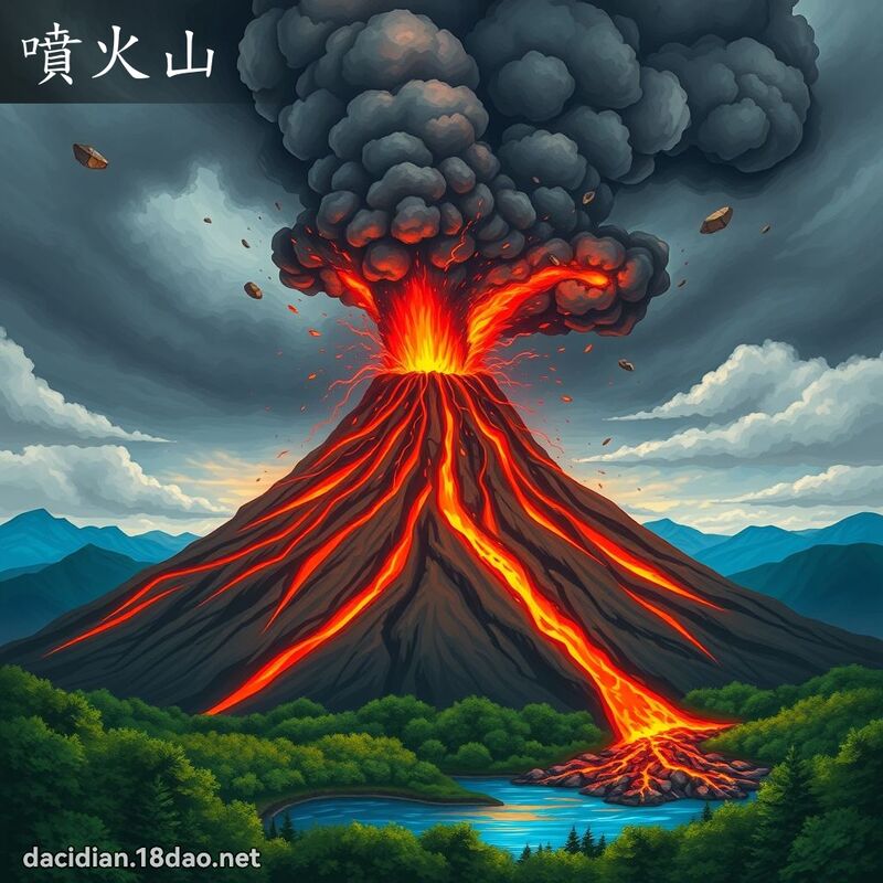 喷火山 - 国语大辞典配图