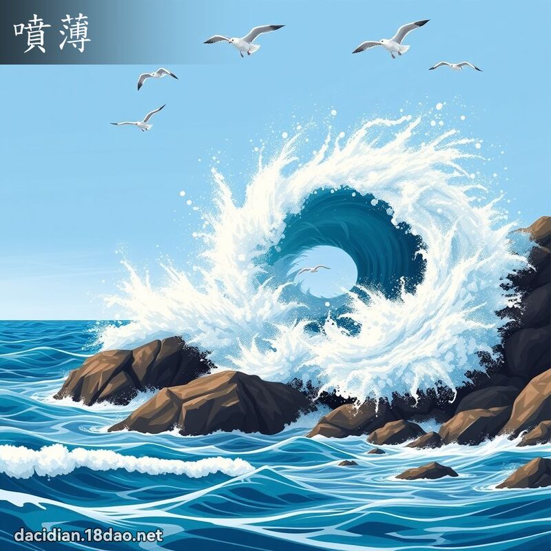 喷薄 - 国语大辞典配图
