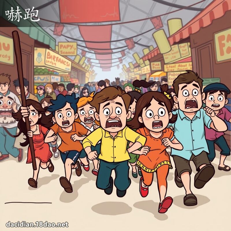 嚇跑 - 國語大辭典配圖