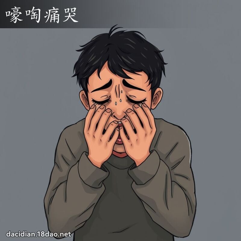 嚎啕痛哭 - 國語大辭典配圖