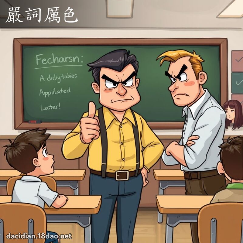 嚴詞厲色 - 國語大辭典配圖