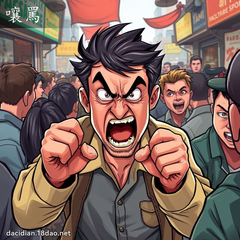 嚷骂 - 国语大辞典配图